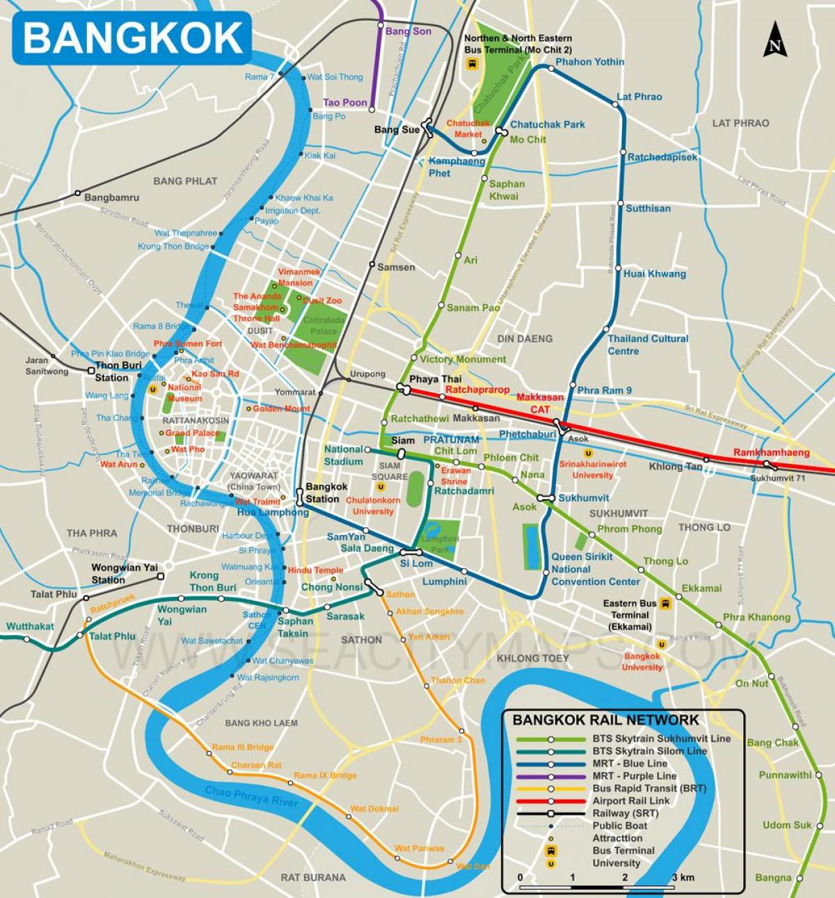 karta över bangkok city center