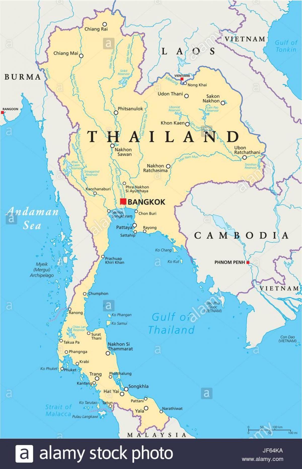 bangkok thailand världskarta