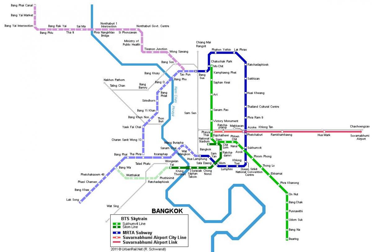 tunnelbana karta bangkok thailand