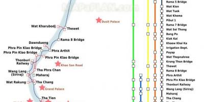 Bangkok river färjan karta