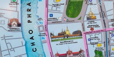 Bangkok karta med turistattraktioner