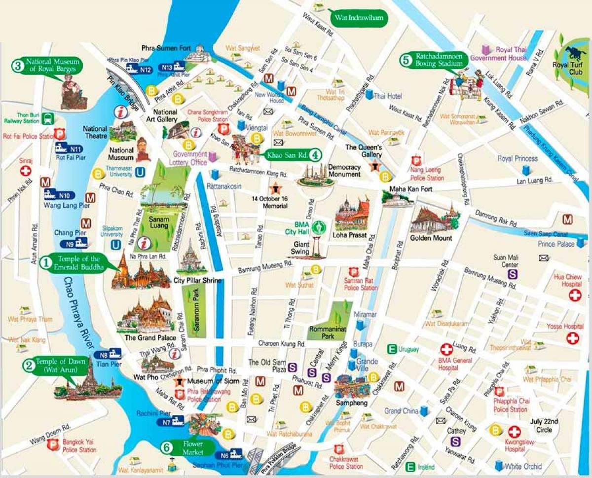 bangkok platser att besöka karta