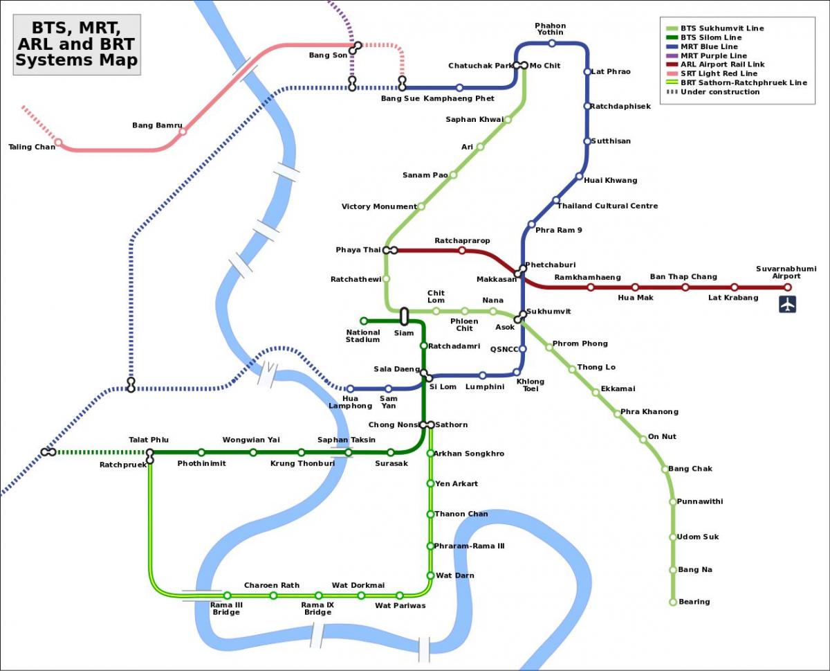 bts-tågstationen bangkok karta