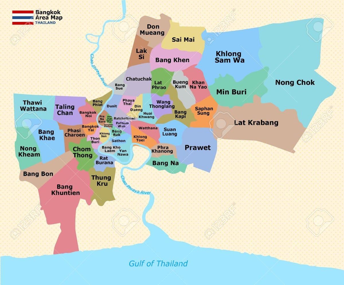karta över bangkok