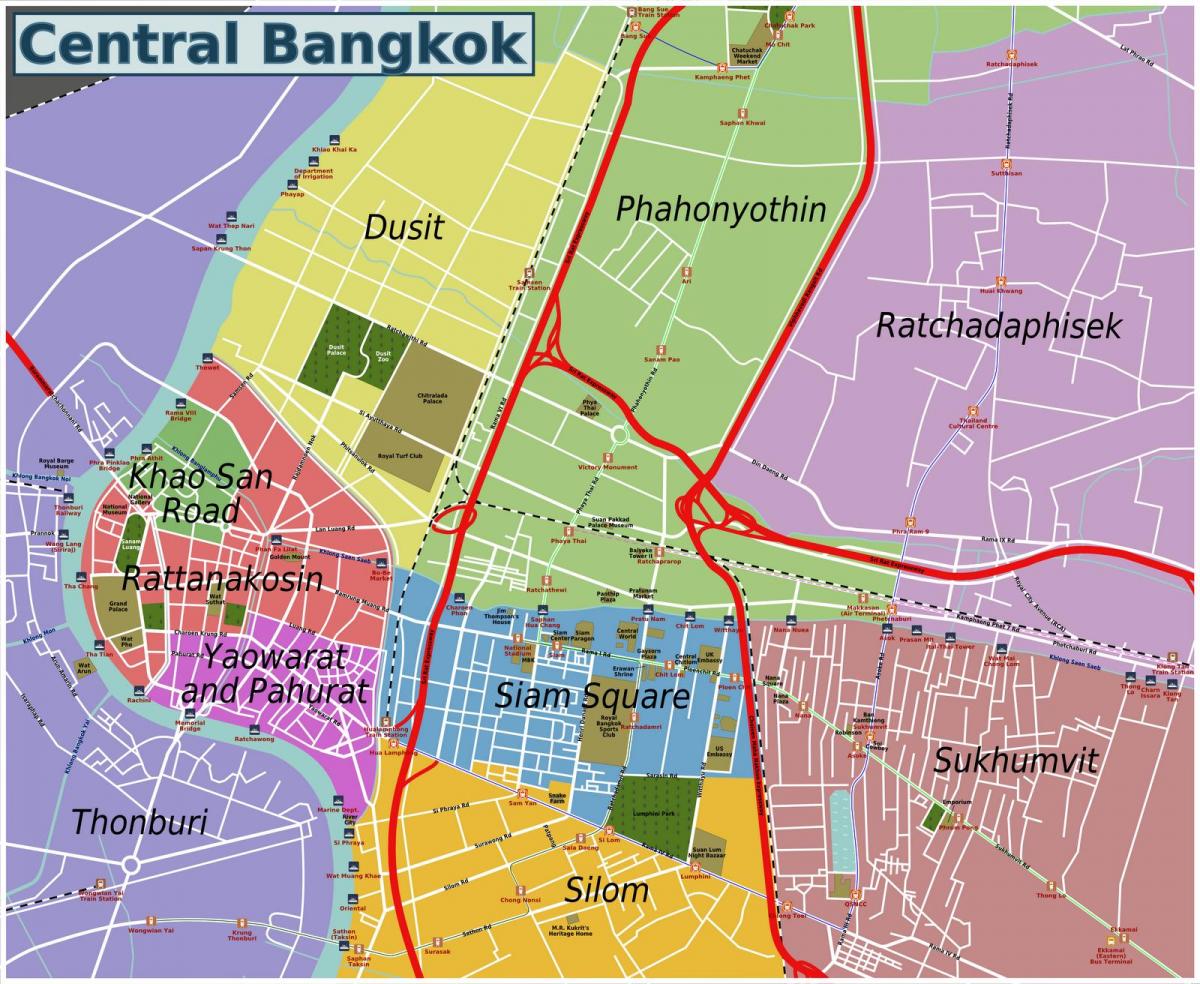 områdena i bangkok karta