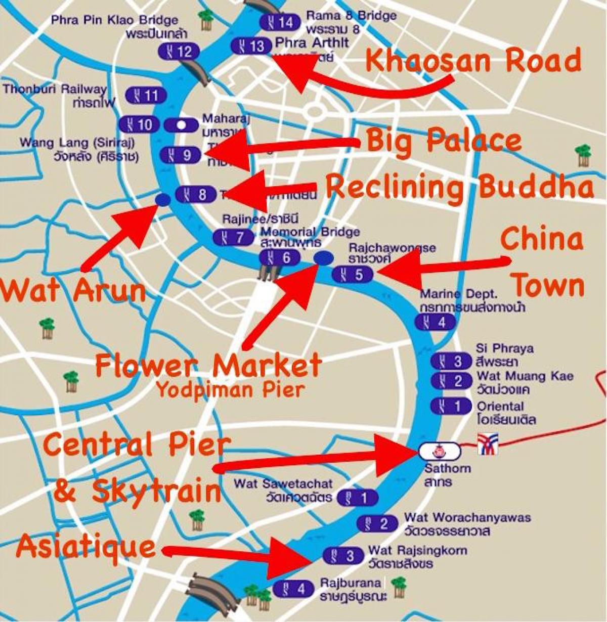 karta över bangkok piren