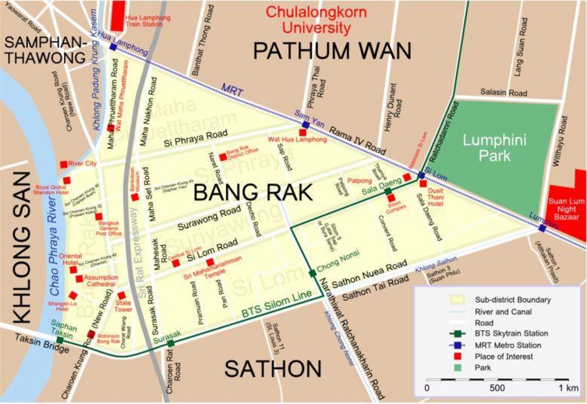 karta över bangkok red light district