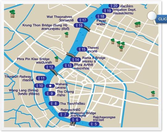 karta över bangkok river snabb båt