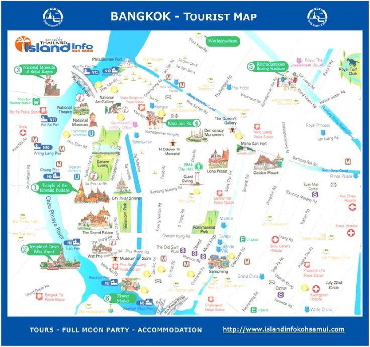 bangkok thailand turist karta