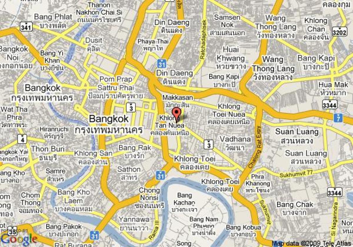 karta över stadsdelen sukhumvit i bangkok
