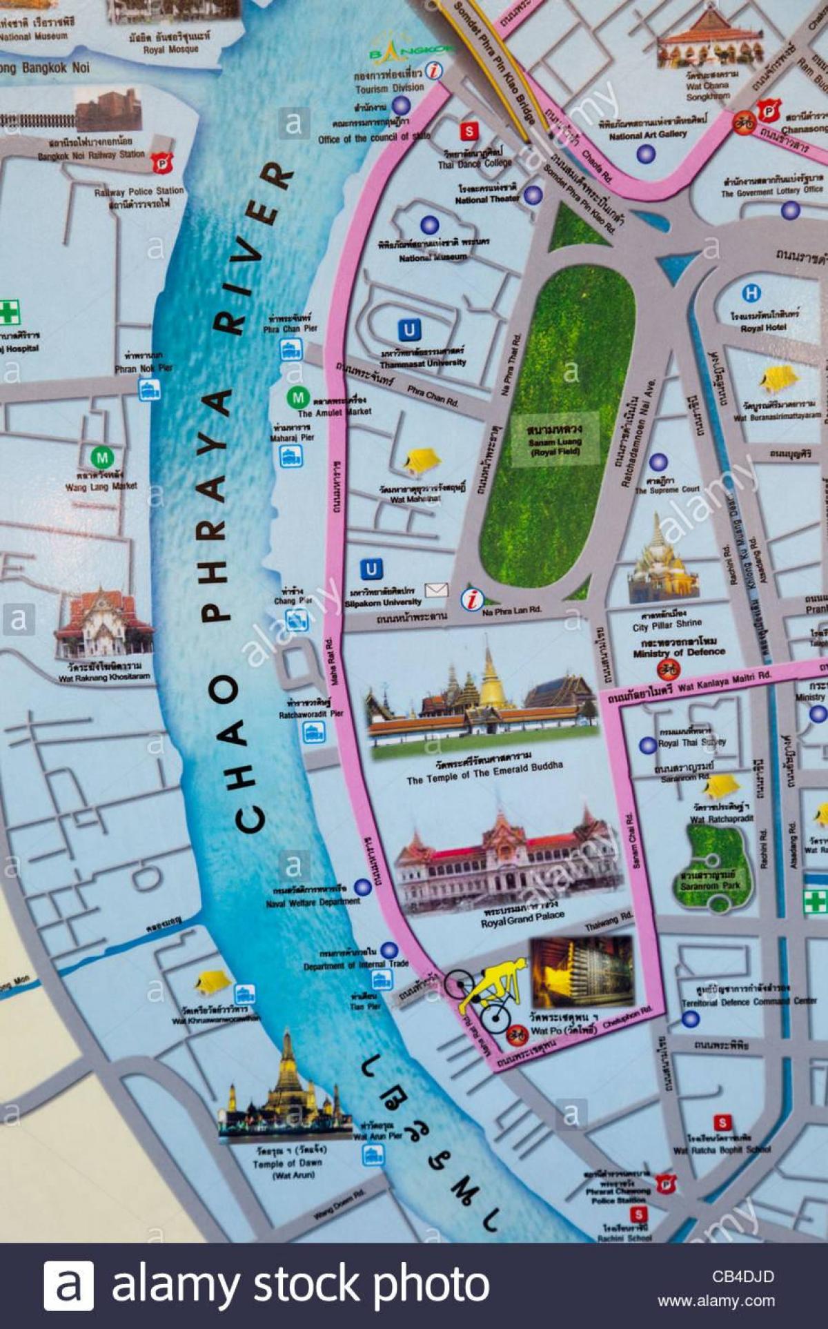bangkok karta med turistattraktioner