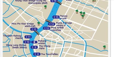 Karta över bangkok river snabb båt