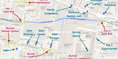 Karta över bangkok marknader